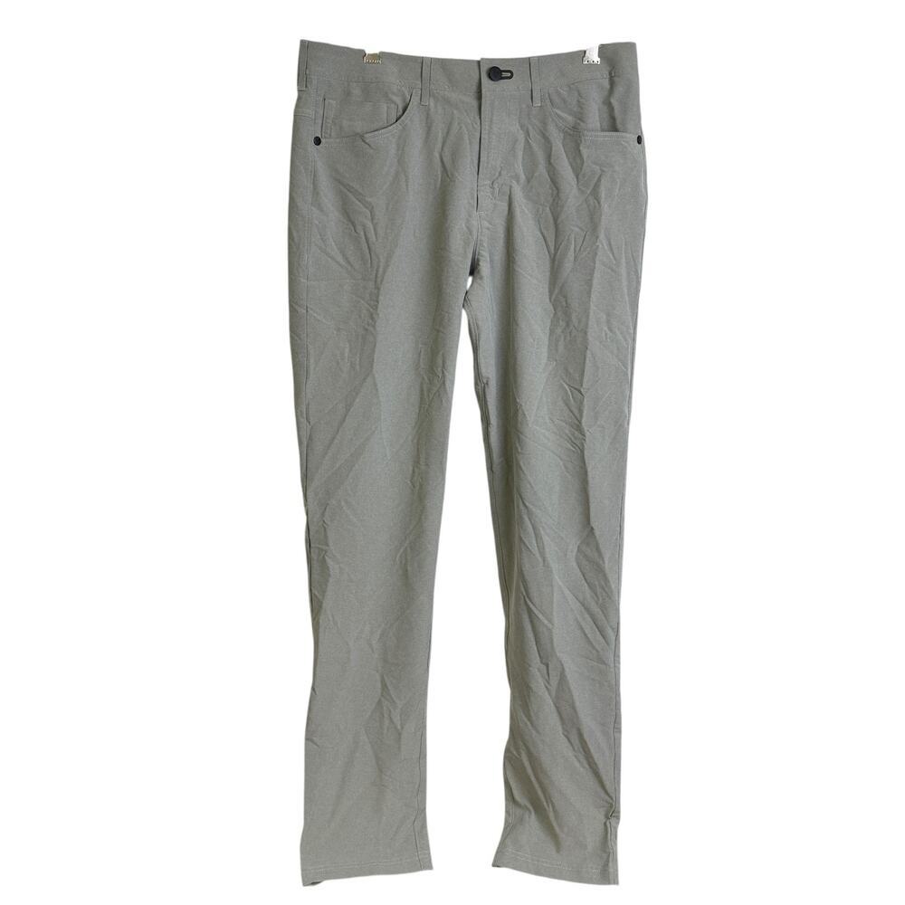 Public Rec Chino Pants Mens 32 Gray Flat Front 5 Pocket Preppy Stretch 32.5"